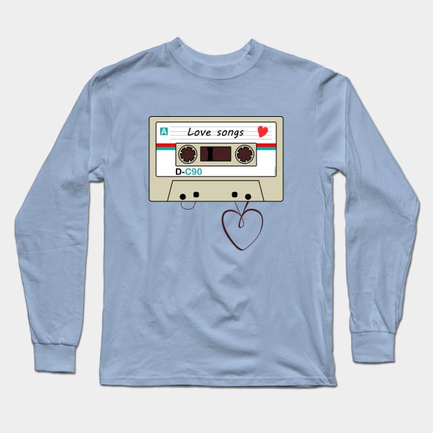 Cassette love songs Long Sleeve T-Shirt by Pendientera